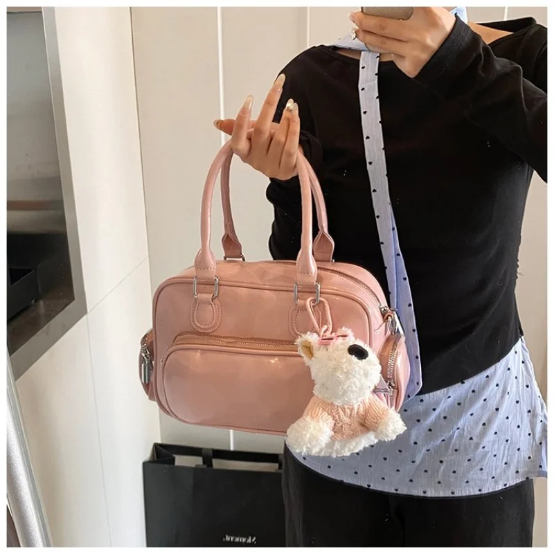 

Elegant Solid Color Shopper Bag For Women Casual Business Leisure With Messenger Purse And Trendy Minimalist Style