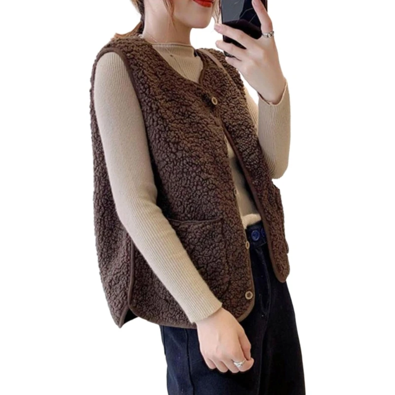 A0NF Short Korean Vest Stay Warm and Stylish Winter Sleeveless Coat Versatile Tops for Women Girls