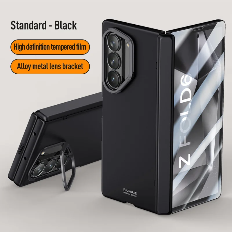 

Fashion Fully Hinged Lens Hidden Bracket Phone Case For Samsung Galaxy Z Fold 6 High-Definition Screen Protector Back Cover