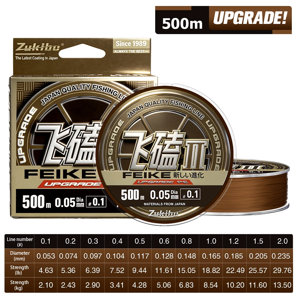 ZUKIBO Marke FEIKE Ⅱ Braune, ultradünne, geflochtene Multifilament-PE-Schnur, 1000 m, weiche, starke Angelschnur, bissfest, verschleißfest – Detail 6