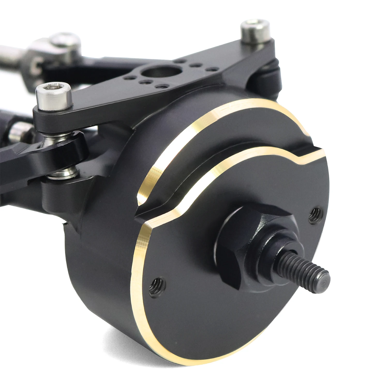 

H10 Black Coated Brass Steering Knuckle Rear Axle Tube Cap Weights For 1/10 RC Crawler Car Vanquish H10 Optic LCG Upgrade Parts