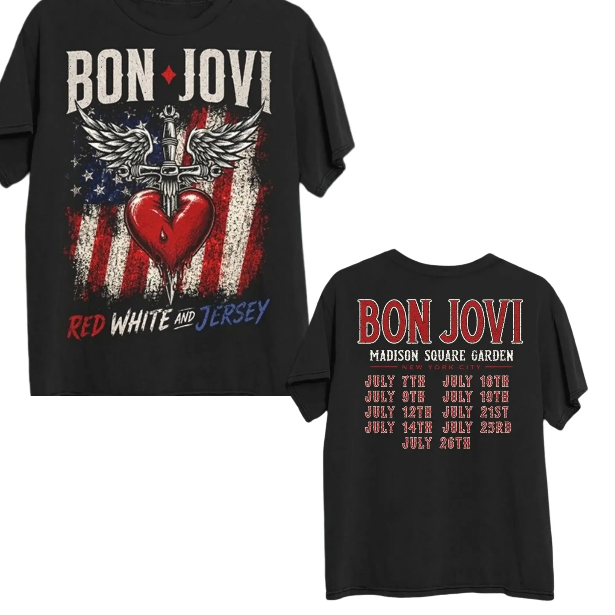Bon Jovi Forever Tour 2026 Graphic New Jersey Summer T-Shirt Vintage Rock T Shirtrs Y2k Popular Oversized Tops Casual Loose Tee