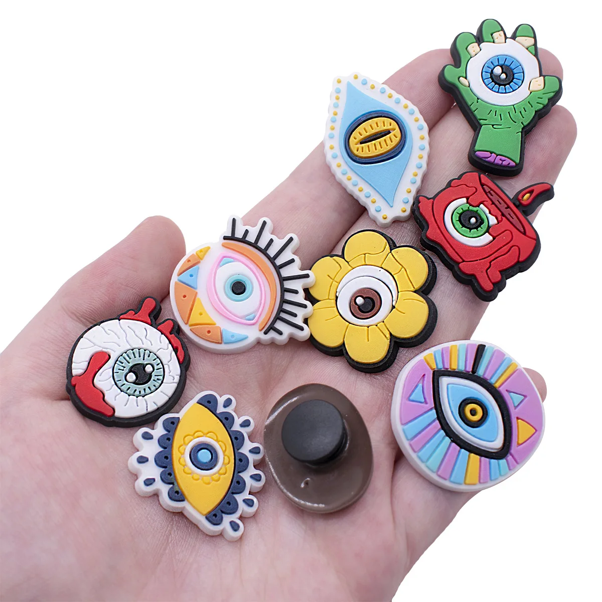 New Arrivals Cute Devil's Eye Shoe Charms for Crocs Accessories Charms Sandals Shoe Decorations Pins Kids Women Favor Gift