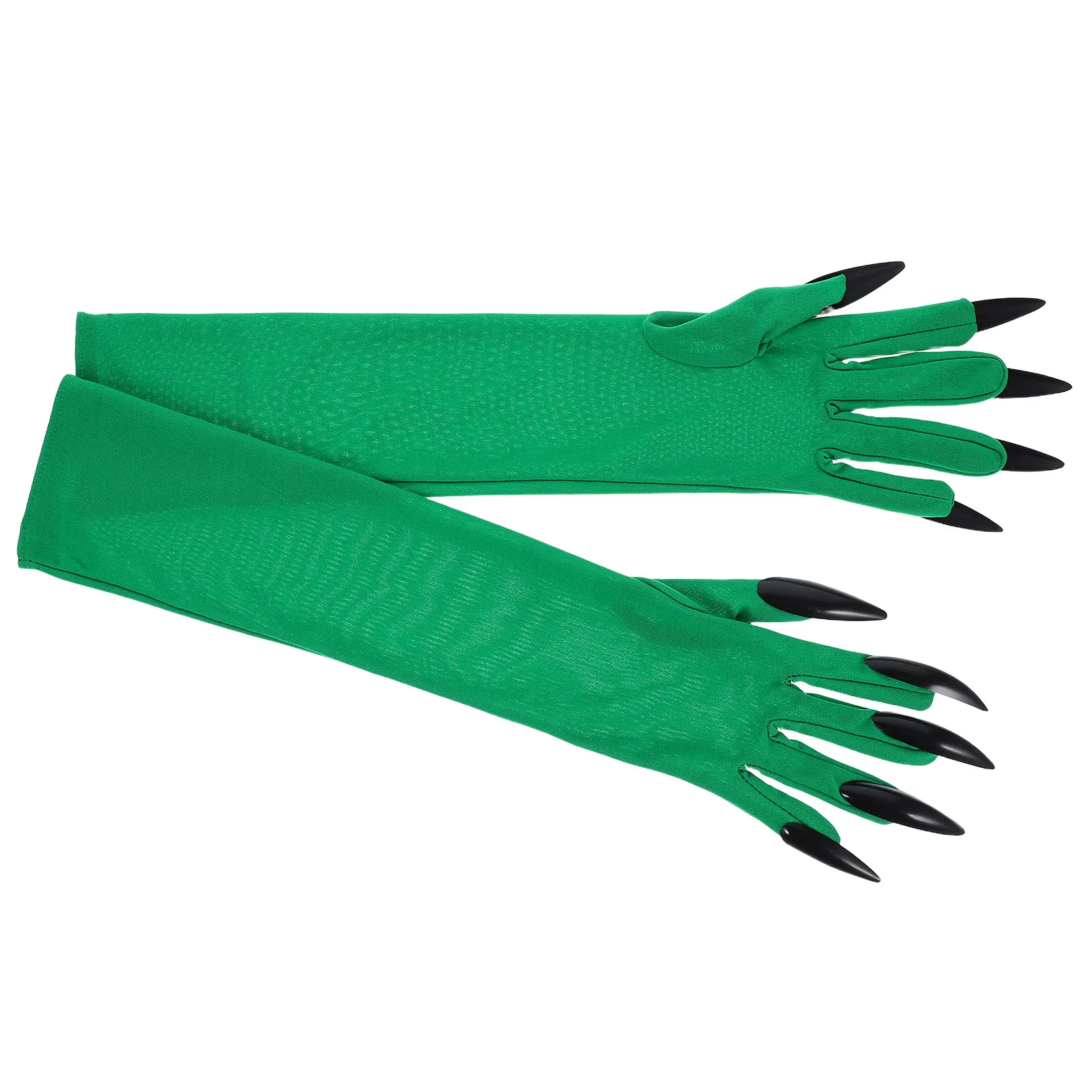 

1Pair Claw Gloves Halloween Long Finger Nails Green Arm Sleeves Scary Paw Costume Cosplay Accessories for Women
