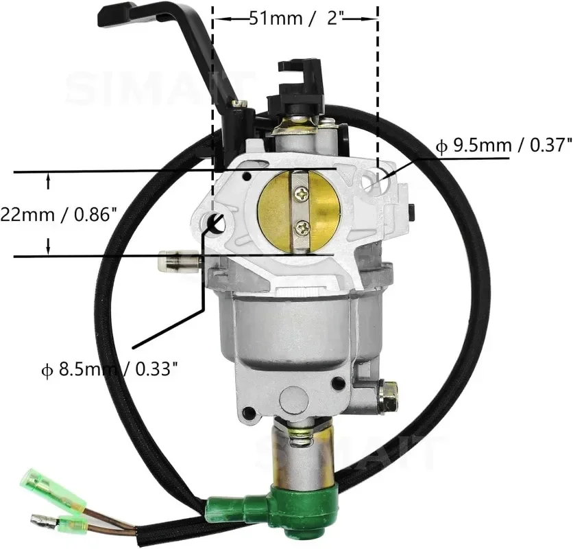Carburador de Estrangulador Manual P27-2D para Generadores Champion 7000/7500/8750, Predator 7500/8750/9000, DuroMax 8500/10000