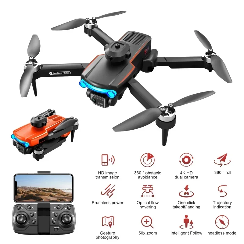 K102 MAX Brushless Drone 4K Profesional HD Dual Camera Optical Flow Obstacle Avoidance Aerial Photography Foldable Quadcopter