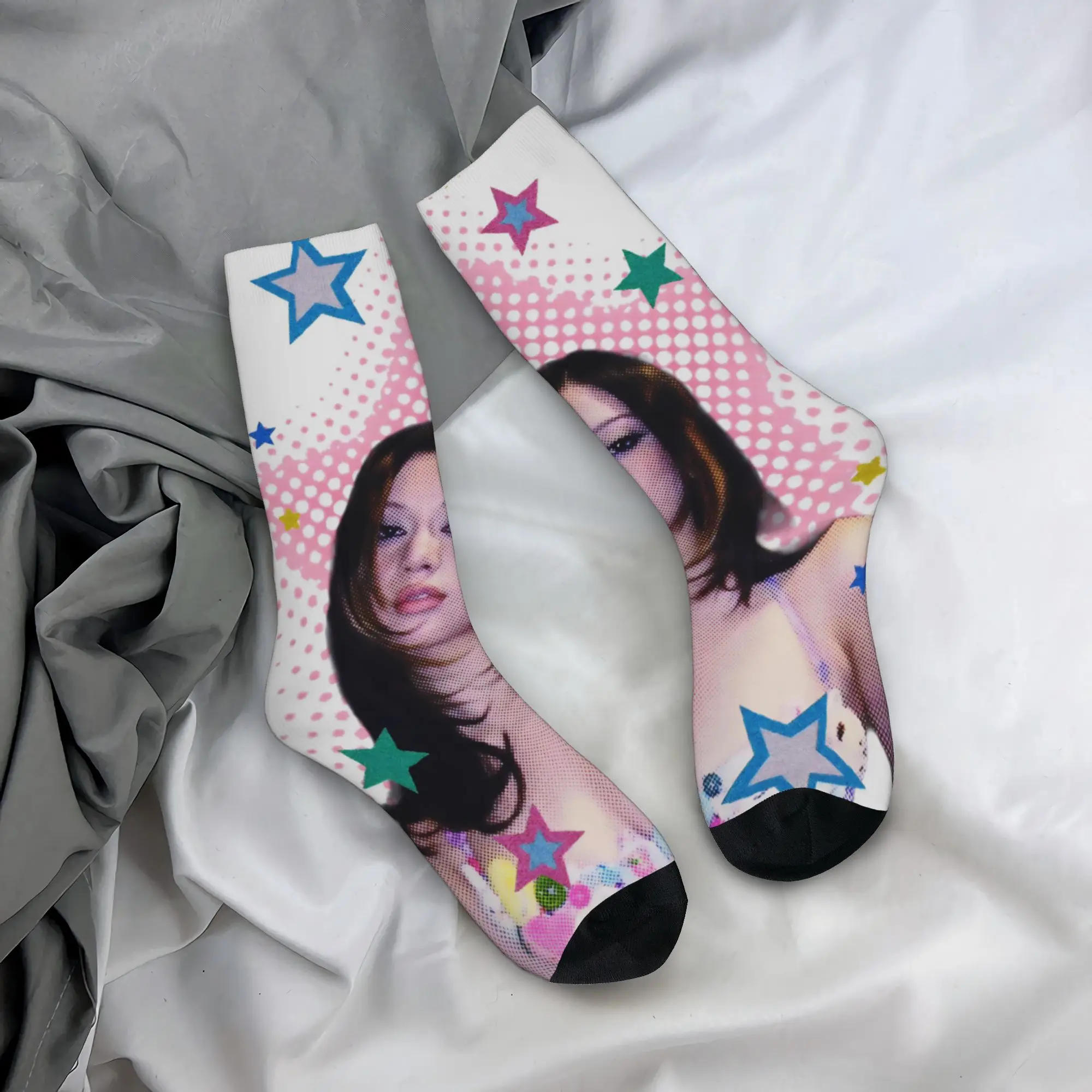 Megan Katseyes Kpop Girl Group Socks Men's Women's Novelty  Socks Spring Summer Autumn Winter Middle Tube Socks