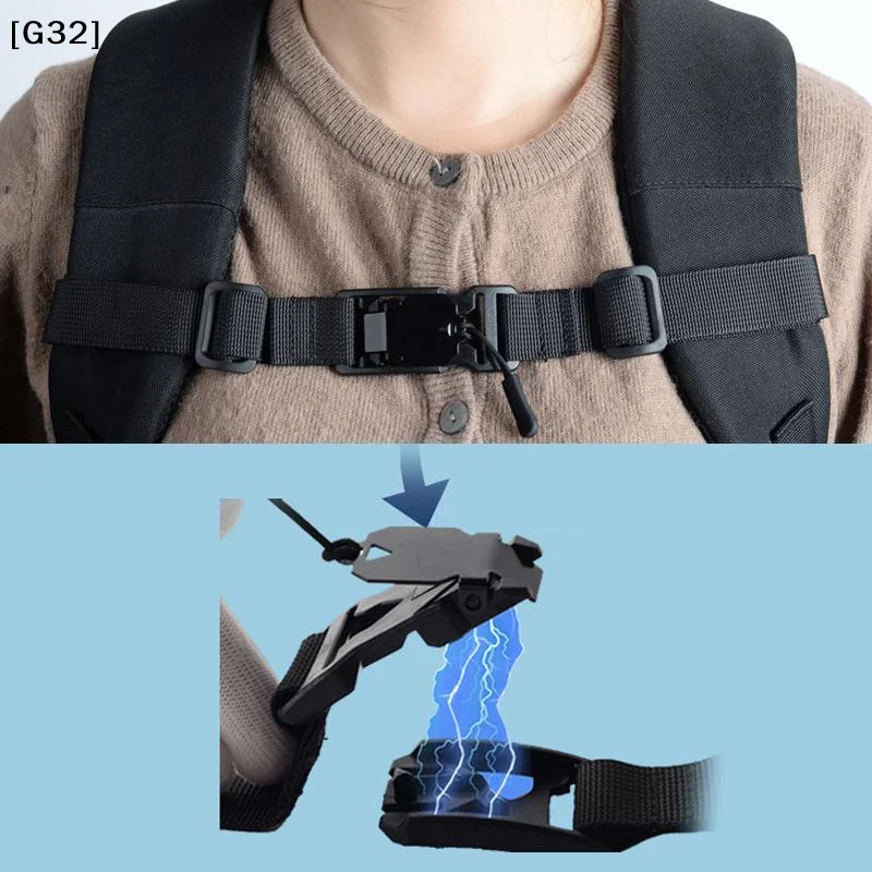 1 Set Adjustable Shoulder Strap Backpack Magnetic Chest Pack Strap Outdoor Camping Tactical Bag Strap Accessories[G32]