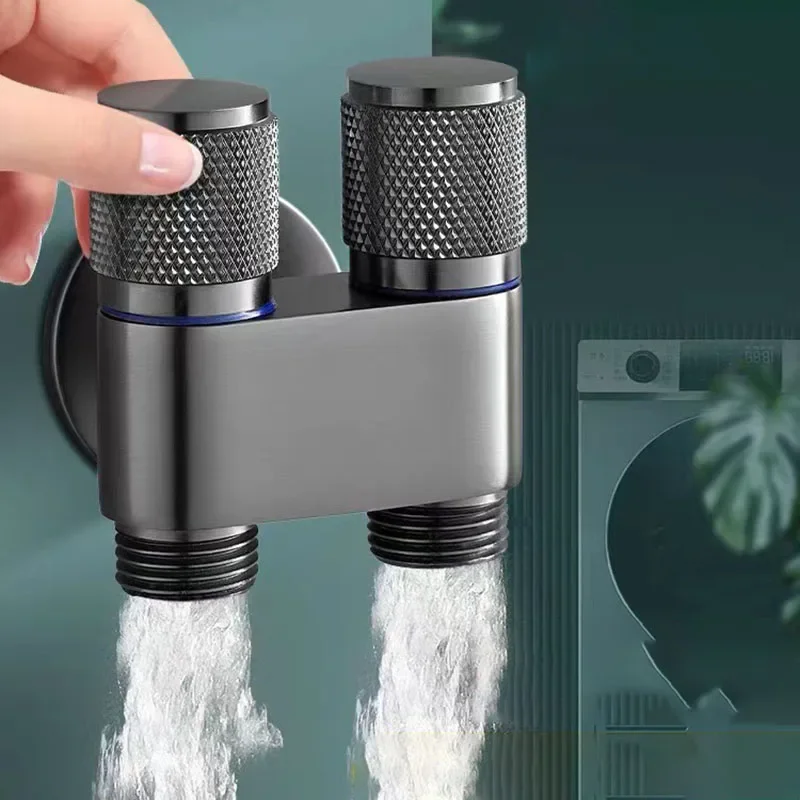 الحائط غسالة صنبور صمام G1/2 صنبور المرحاض مثلث صمام التحكم المزدوج مفتاح دوار صمام مخرج المياه الباردة