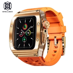 Funda de goma de acero inoxidable para Apple Watch, carcasa de Metal pesado para Apple Watch Ultra 2, Ultra 1, 49mm, a prueba de golpes para iWatch Series 9, 8, 7, 6, 5, 44MM, 45