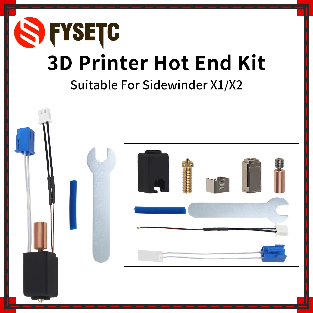 

For Sidewinder X1/X2 Hot End Kit Upgrade Kit 24V 60W Thermistor With Heat Tube And Heat Block Throat For Sidewinder 3D Printer