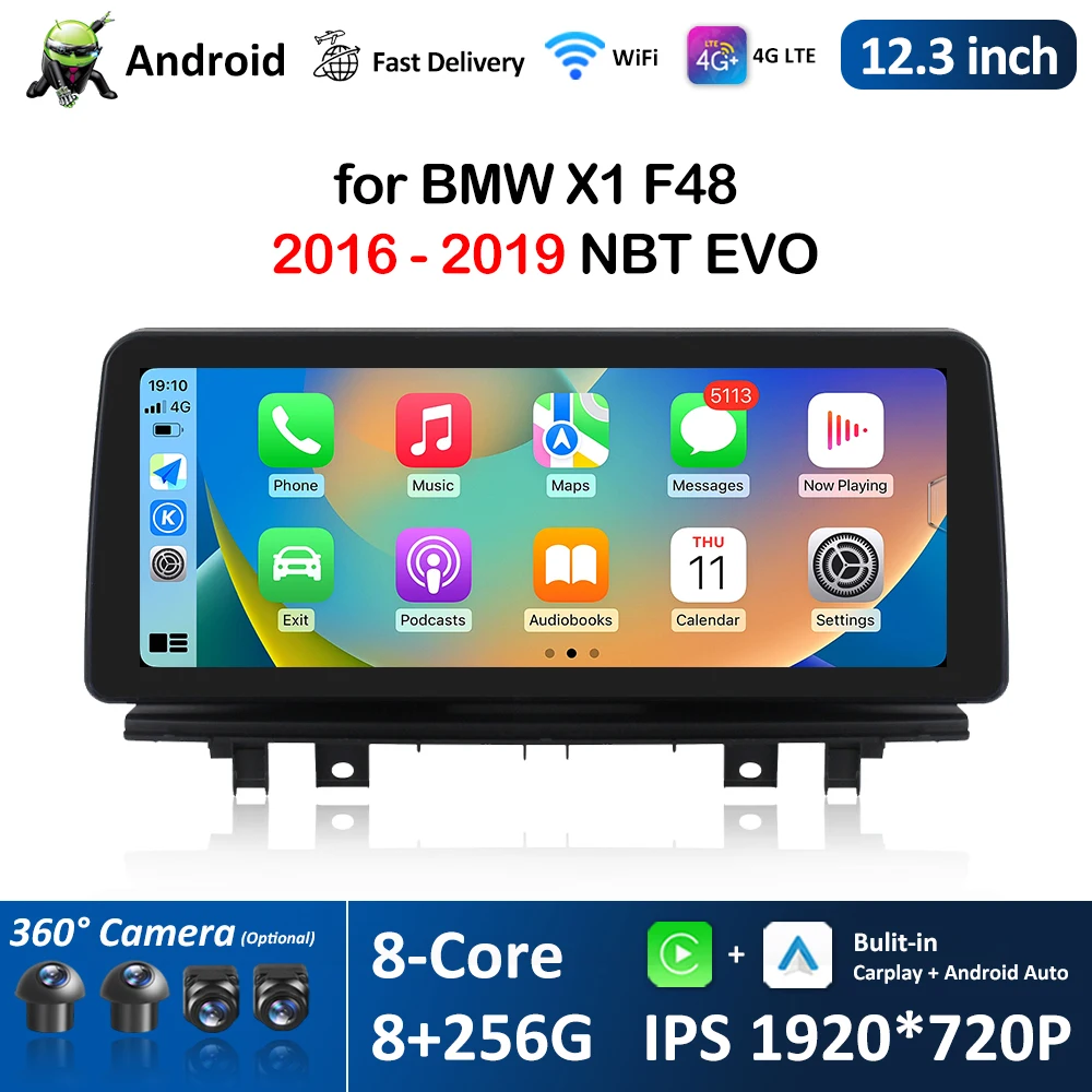 

12.3'' for BMW X1 F48 2016 - 2019 NBT / EVO System Android Car Radio Video Multimedia Player 4G WiFi DSP Stereo Bluetooth GPS