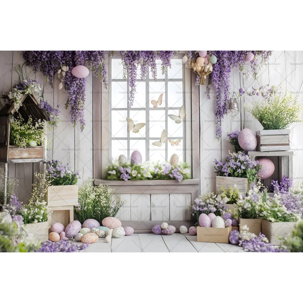 ดอกไม้สาววันเกิดการถ่ายภาพพื้นหลังประตูวินเทจ Wisteria ดอกไม้ฉากหลังเด็กทารกแสดงงานแต่งงาน Portrait Photo Studio