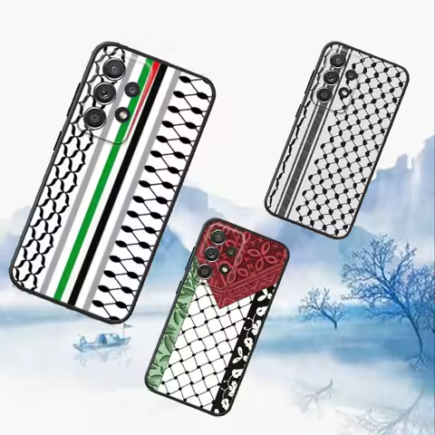 P-Palestine-S Hattah Keffiyeh Phone Case For Samsung S25,S24,S21,S22,S23,S30,Ultra,S20,Plus,Fe,Lite,Note,10,9,5G Black Cover