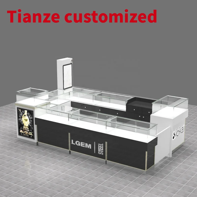 (customized)design retail jewelry store layout  kiosk  jewelry shop decoration with display showcase