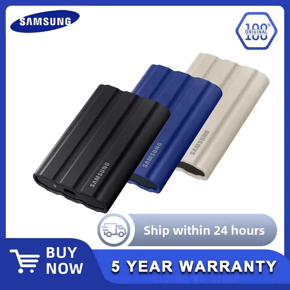 Samsung Portable SSD T7 Shield 1TB 2TB 4TB High Speed External Disk Hard Drive Solid State Disk Compatible For Laptop Desktop