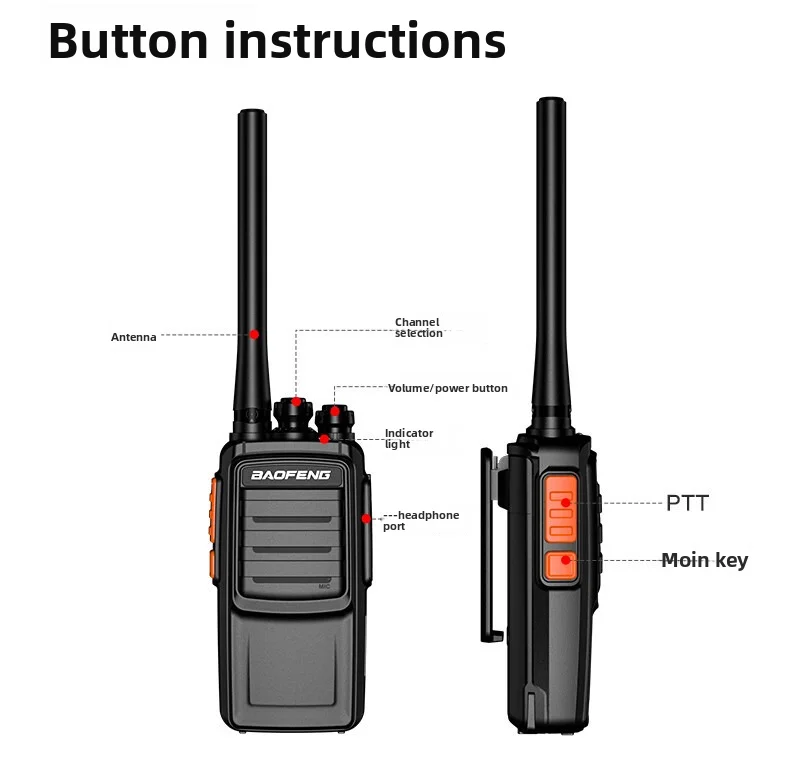 Baofeng BF888S‑V13 Handheld Walkie‑Talkie High‑Power Transceiver for Outdoor Civil Worksite Use