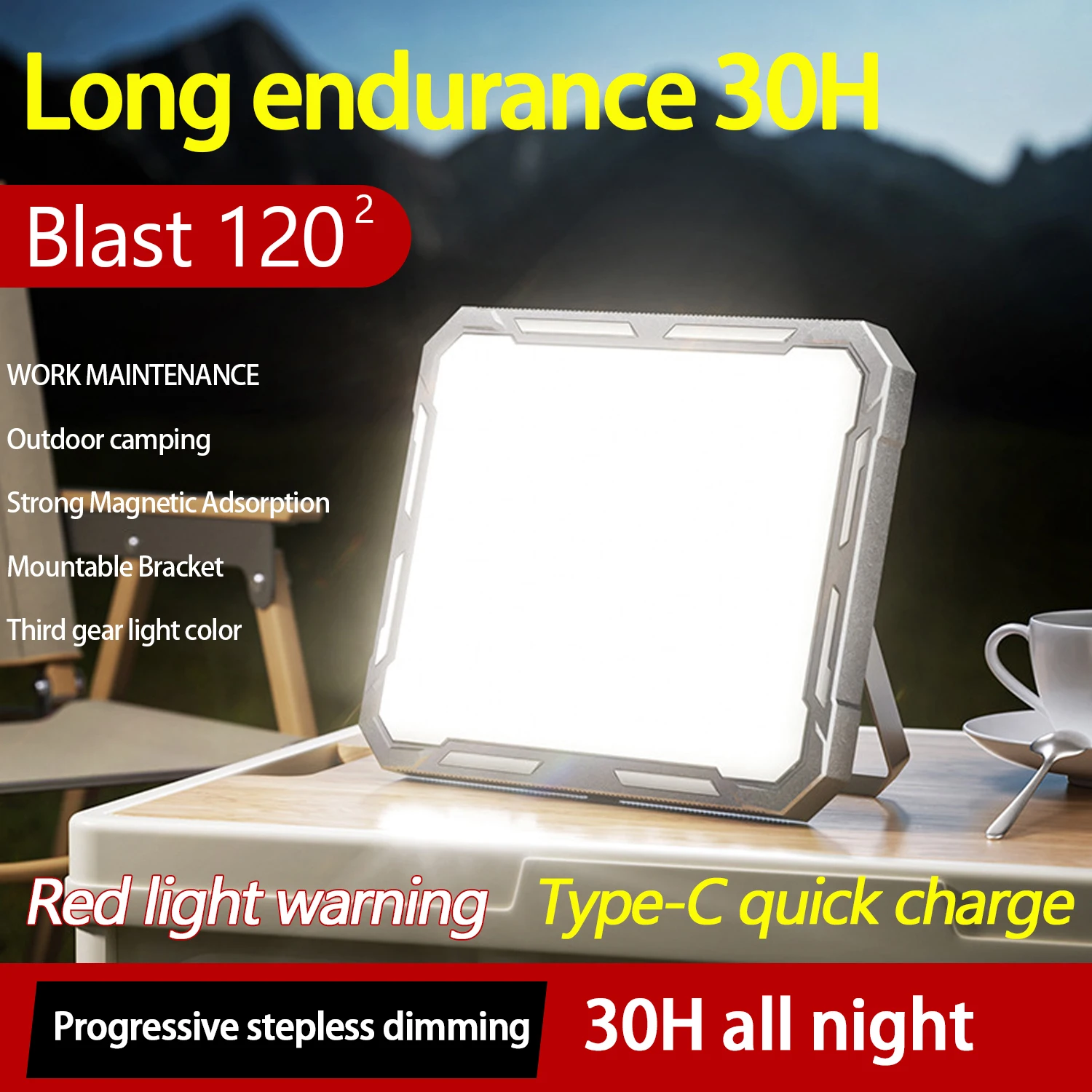 LED التخييم خيمة ضوء كشاف قابل لإعادة الشحن عالية الطاقة إضاءة الطوارئ في الهواء الطلق مقاوم للماء المحمولة مصابيح ليلية معلقة