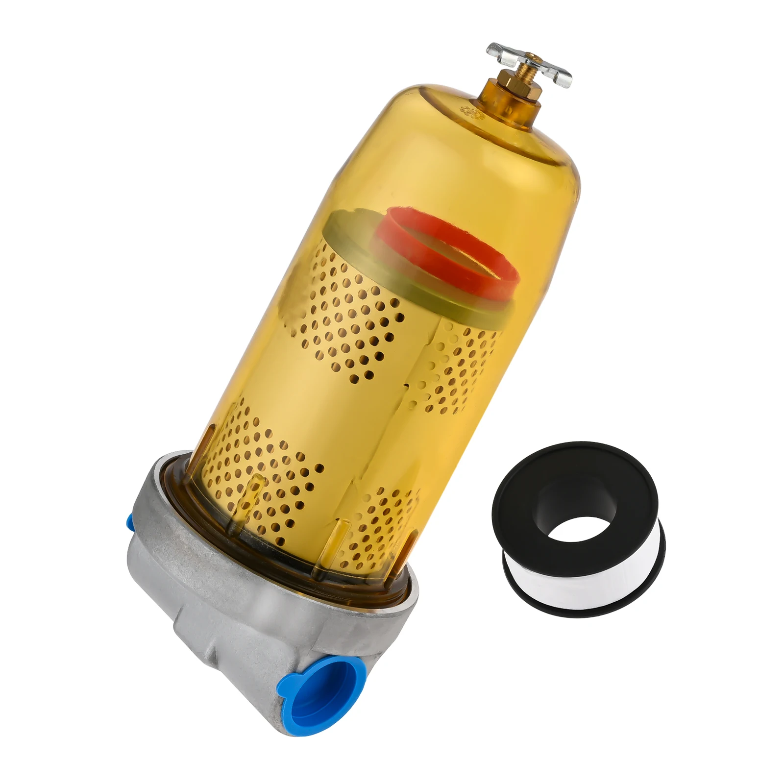 B10-AL Fuel Tank Filter Assembly Fits for Gasoline and Diesel Water Separate 30 Micron Max 25gpm 150psi with Zinc 1\