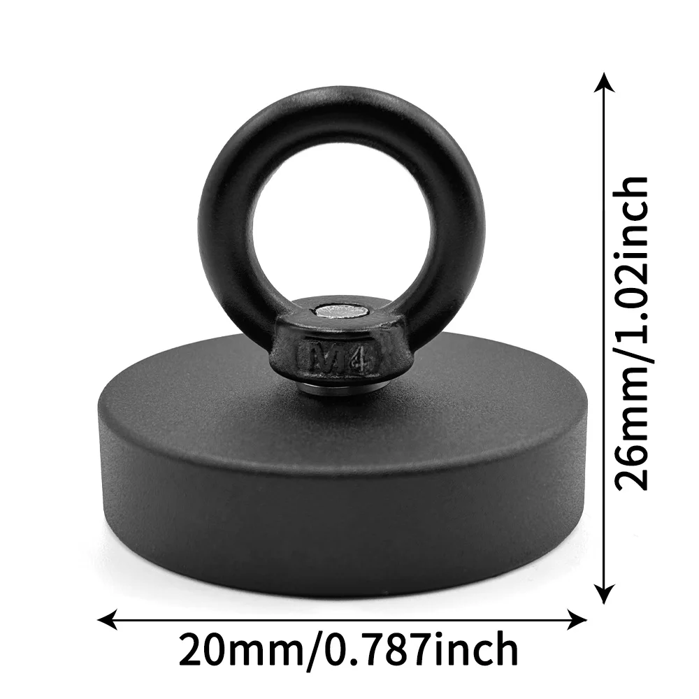 D16~D42mm Heavy Duty Neodymium Vishaak N52 Super Sterke Zeldzame Aardmagneet met Verzonken Gat Oogbout Bergingsmagneet
