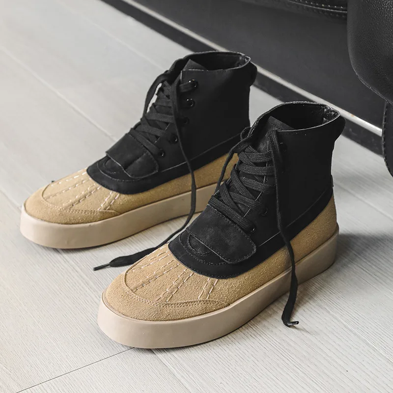 

Fashion High Top Men Skate Board Shoes Trendy Comfortable Suede Men's Skateboard Shoes Streetwear Outdoor Man Platform Sneakers