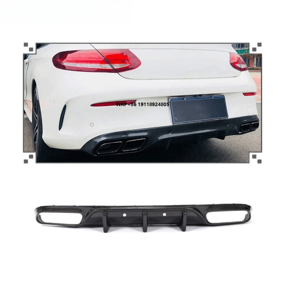 

Fits for Benz C205 A205 C63 S 2-Door 15-19 Carbon Fiber Rear Bumper Diffuser Lip