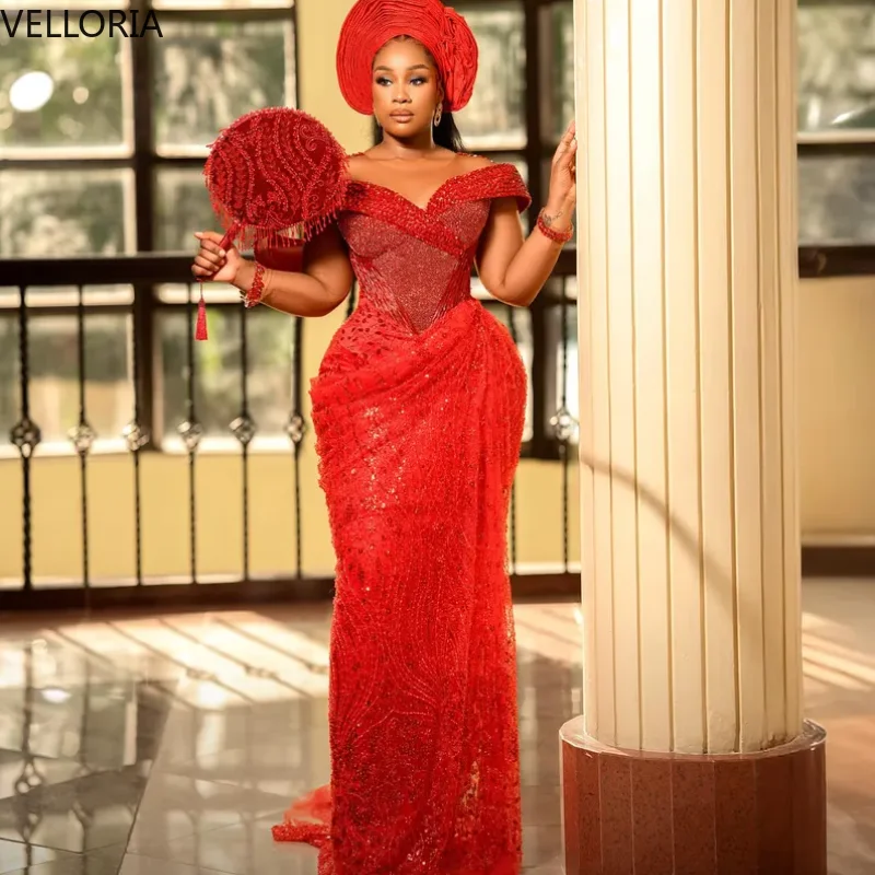 

Африканское женское красное платье для выпускного вечера, роскошное бальное платье, вечернее платье для свадьбы, выпускного вечера, Vestdos De Fiesta, по индивидуальному заказу