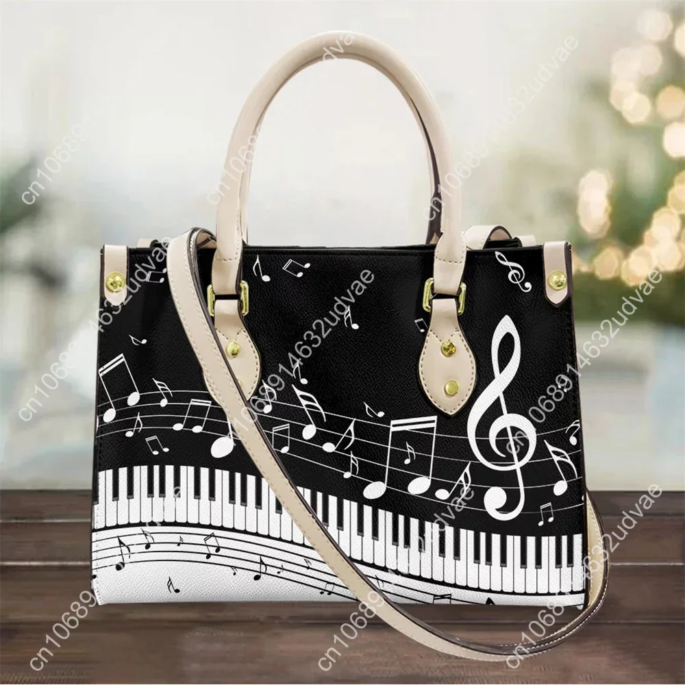 Piano Music Notes Pattern Luxury Designer Shoulder Bag Pu Leather Handbags Women High Quality Crossbody Bags Female Bolsa Mujer