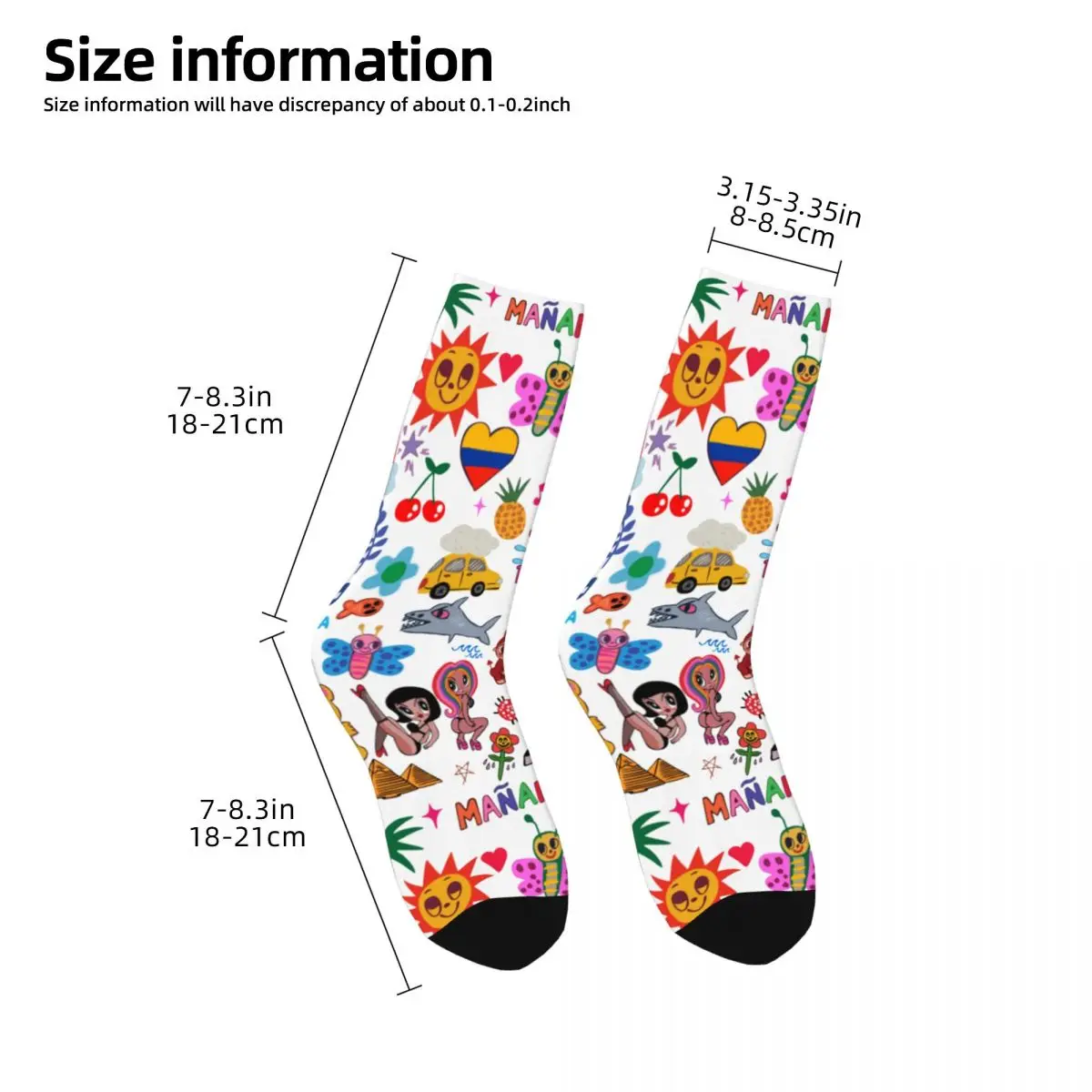 New Men's Socks Harajuku Manana Sera Bonito Karol G Sirenita Bichota Sock Sport Women's Socks Spring Summer Autumn Winter