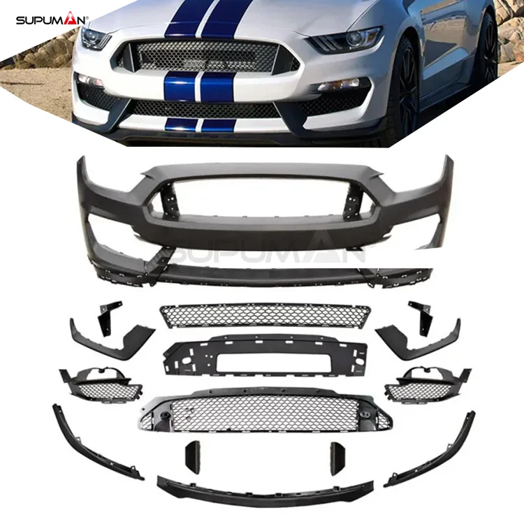 

SPM bumper lip diffuser spoiler side skirt body kit for ford mustang gt body kit GT350 style full body kit accessories 2015-2017