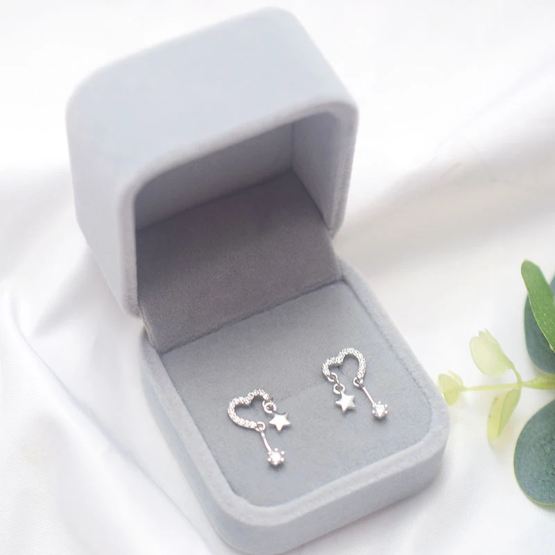 Heart & Star Stud Earrings, Fashion Double-Shape Earrings for Women Cute Daily Wear Jewelry Gift