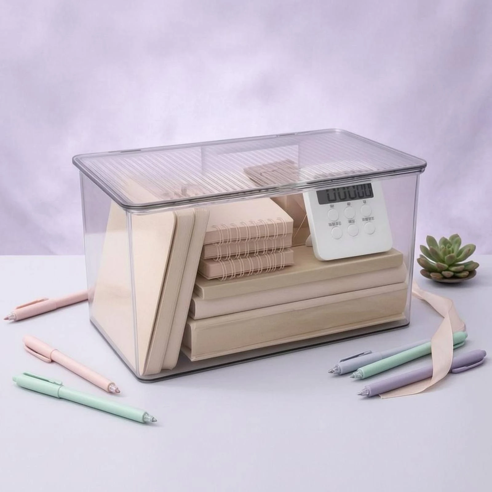 3 Pieces Acrylic Organizer Box Easy to Clean Transparent Organizer Box Acrylic Storage Container Sturdy