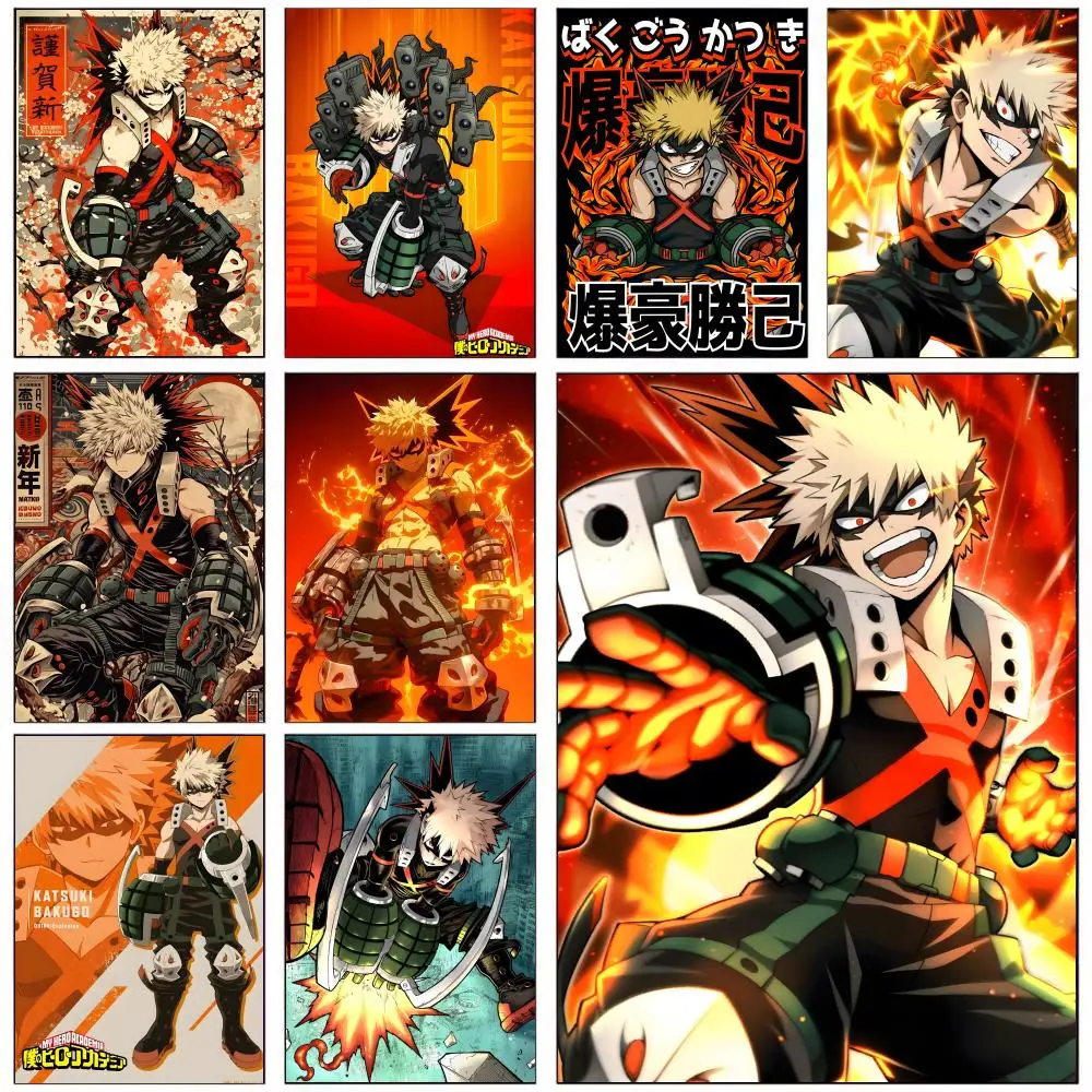 Póster de Anime M-My H-Hero A-Academia, decoración de pared autoadhesiva HD, hogar, oficina, dormitorio y más opción de regalo Ideal
