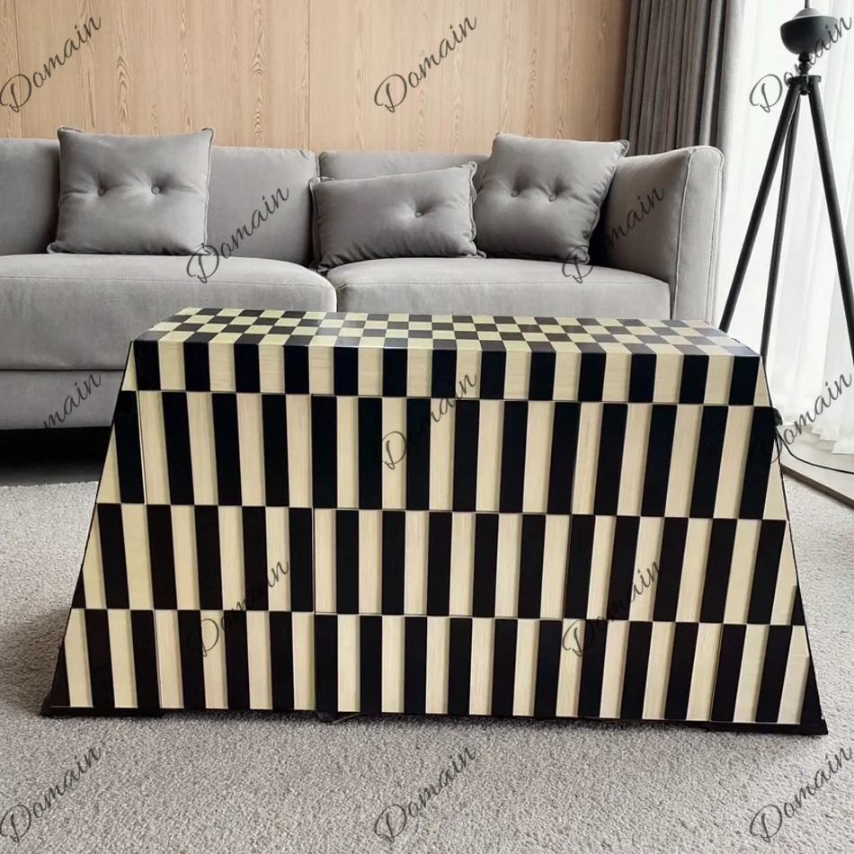 French Nordic wall decoration porch cabinet, living room color matching storage, modern chest cabinet, side cabinet