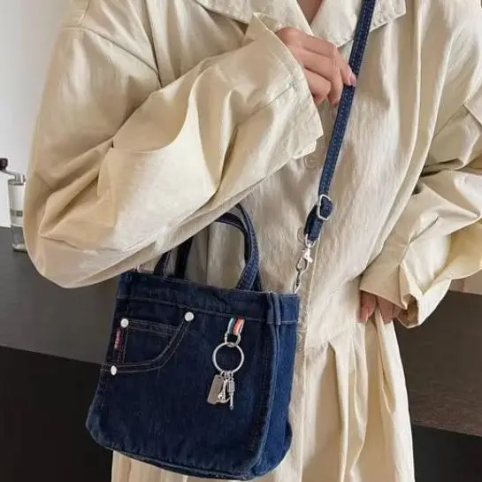 

Creative Retro Washed Denim Personalized Ladies' Crossbody Bags Fashionable Verstaile Handbags High-quality Shoulder Bags Girl