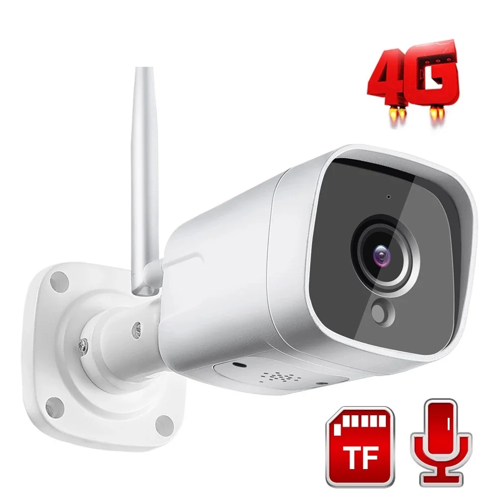 Top 4G SIM Card Camera HD 1080P 5MP 8MP WIFI Wireless Outdoor Bullet Security Camera CCTV 20M IR Two Way Audio Trigger Sound