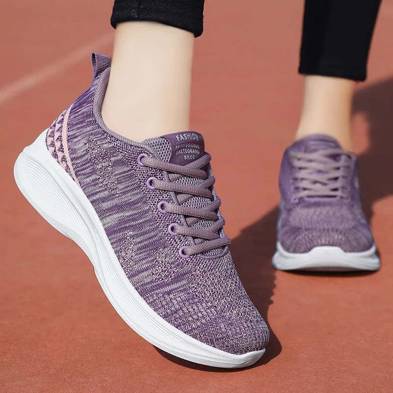 Shoes women 2024 spring and autumn new women's casual sports shoes wholesale flying woven breathable women's shoes