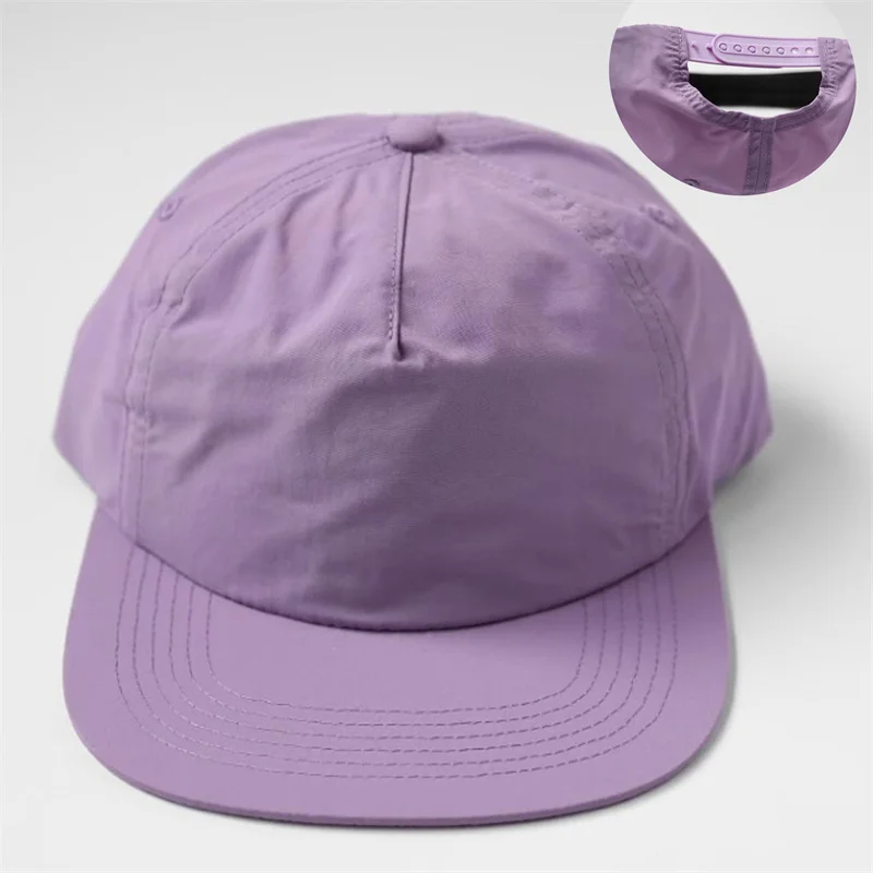 

Solid Color Quick Dry Snapback Caps Adjustable Flat Brim 5 Panel Hip Hop Baseball Cap Outdoor Summer Sun Protection Trucker Hat
