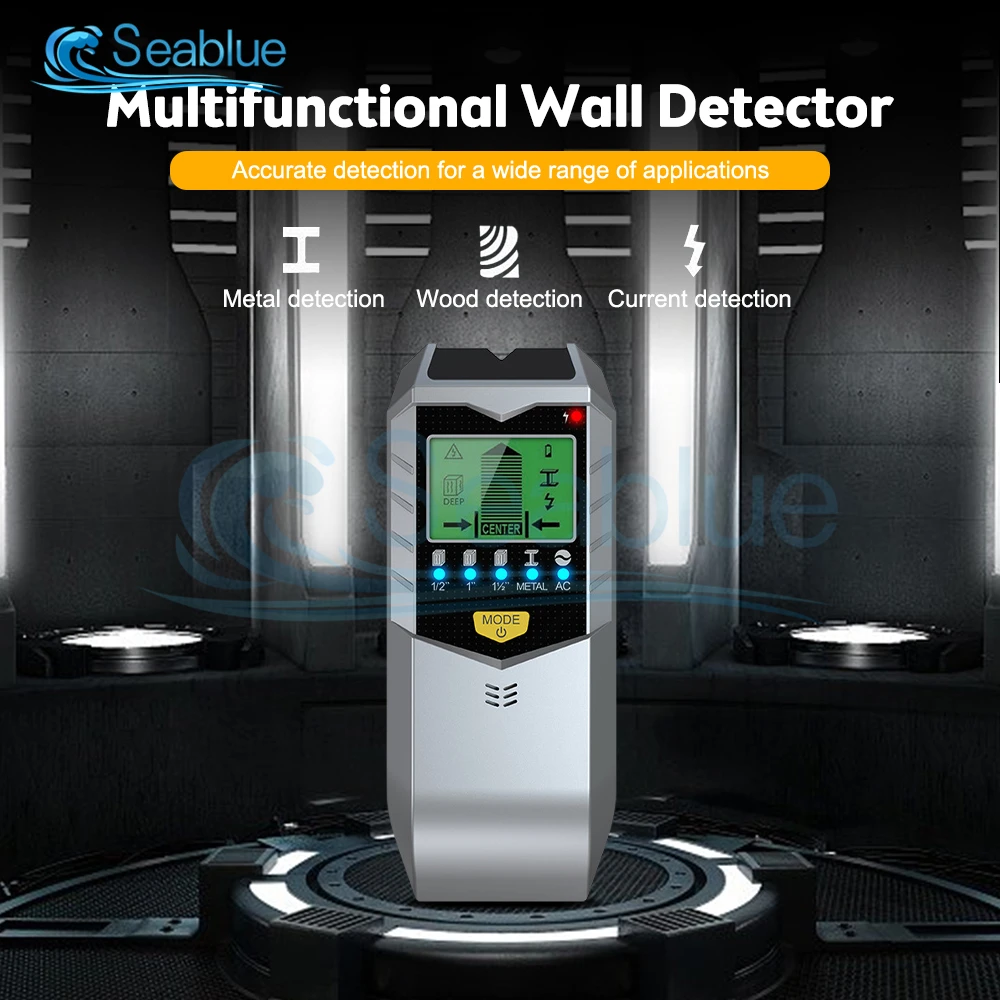 SH402 Wall Stud Finder Sensor Wall Scanner 5 in 1 Electronic Detector Edge Center Detect Wood Beam/Metal/AC Live Wires Inside