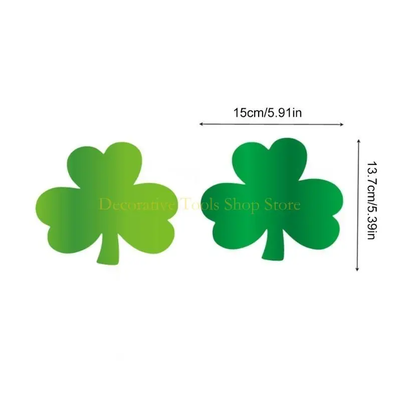 QX2E 50pcs Shamrock Sticker -Adhesive Lain Lecal Paper Wall