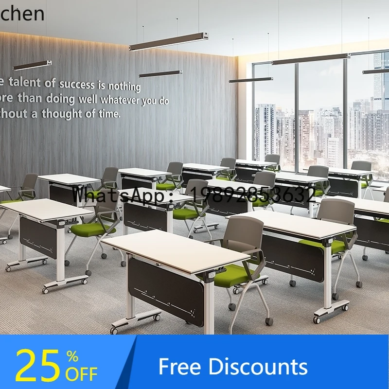 

foldable conference table mobile splicing training table and chair combination folding training table