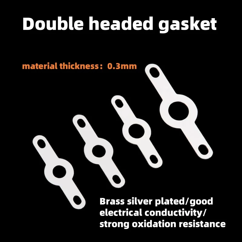 

50pcs/100Pcs Silver-plated Copper double Head Soldering Terminal M2.2-M4.2 Circular Weld Washer Welding Sheet Soldering Lug