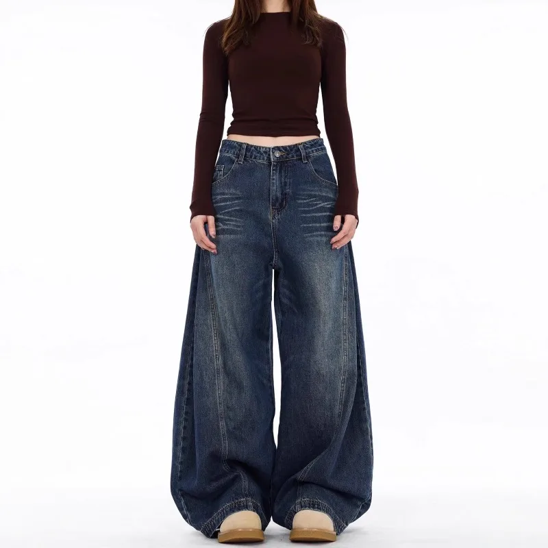 

newsimple elegant Japanese style jeans trendy Harajuku casual lazy vibe versatile ins popular vintage denim pants for daily wear