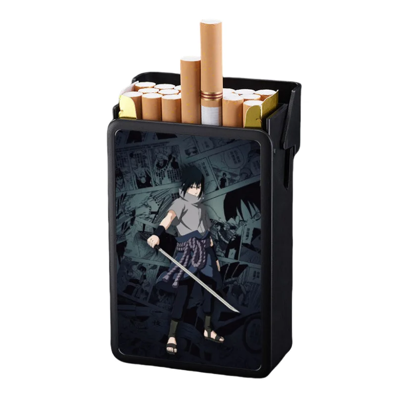 Naruto Sasuke Kakashi Akatsuki anime cartoon pop-up automático 20-pack caja de cigarrillos suave y dura portátil conveniente al por mayor