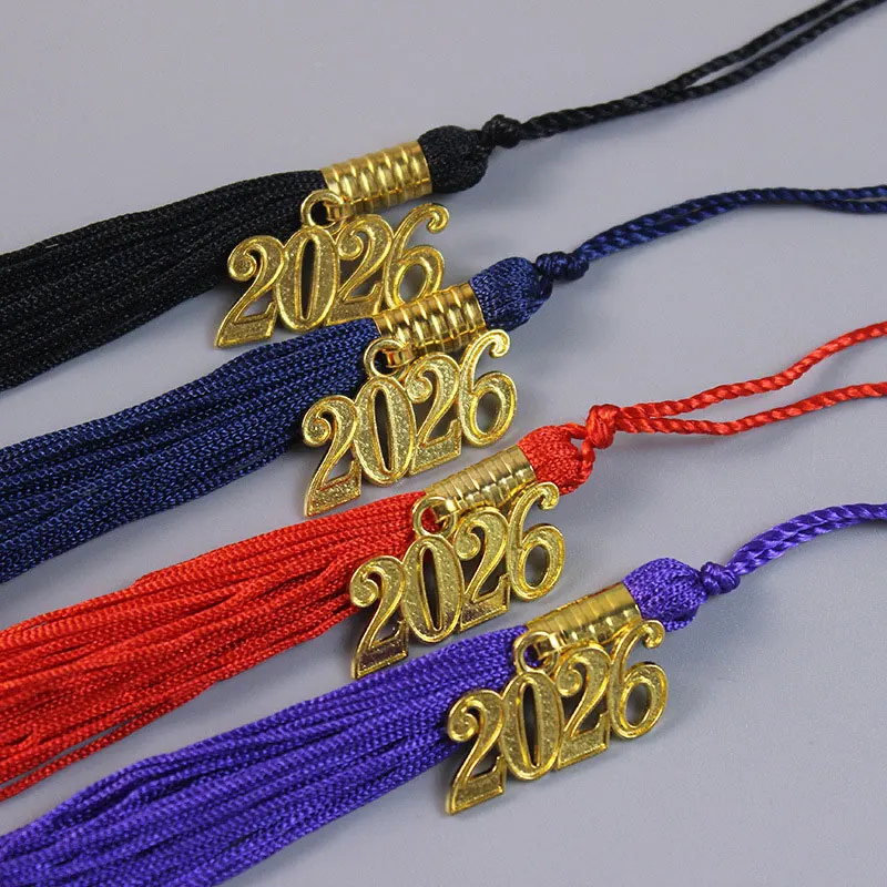5pcs Graduation Tassel with Gold Date Mortarboard Tassel Fringe for Graduation Party Decorations Accesorios De Costura