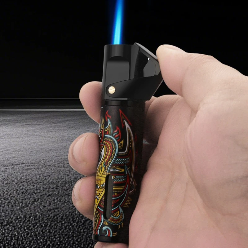 

2025 HONEST Metal Grinding Wheel Windproof Cigar Lighters Butane Gas Lighter Turbo Torch Lighter Welding Gun Smoking Accessories