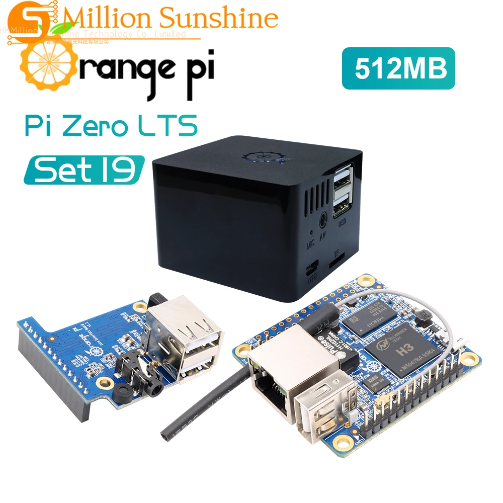 Orange Pi Zero LTS 512MB+Expansion Board+Black Case, Allwinner H3 SoC Open Source Laptop Mini PC Tablet, Run Android Linux OS