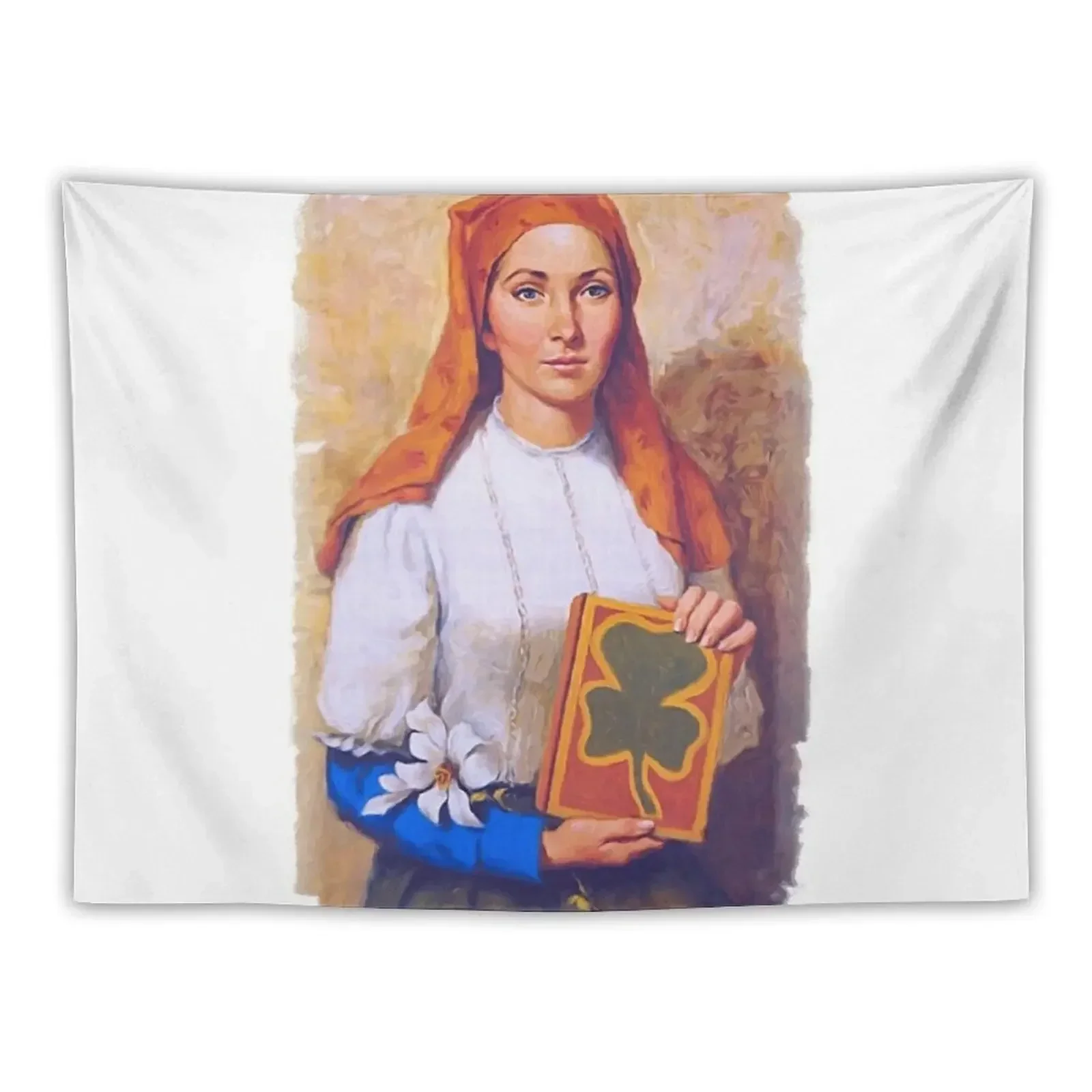 

Saint Dymphna Painting Tapestry Outdoor Decor Bedroom Decor Room Decor Korean Style Aesthetic Room Tapestry