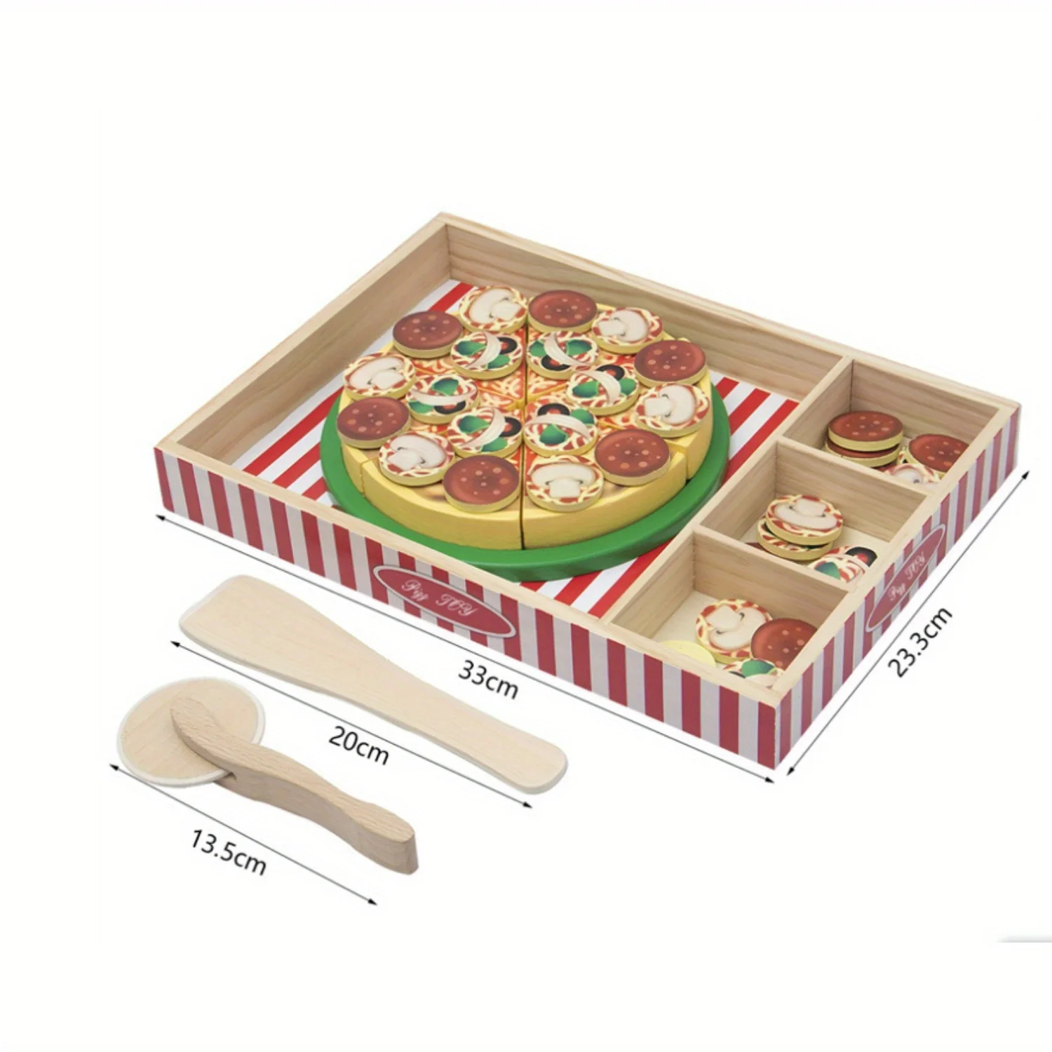 Wooden simulation pizza children play house boy girl cake dessert cut cut music fruit and vegetable cognition wooden toy