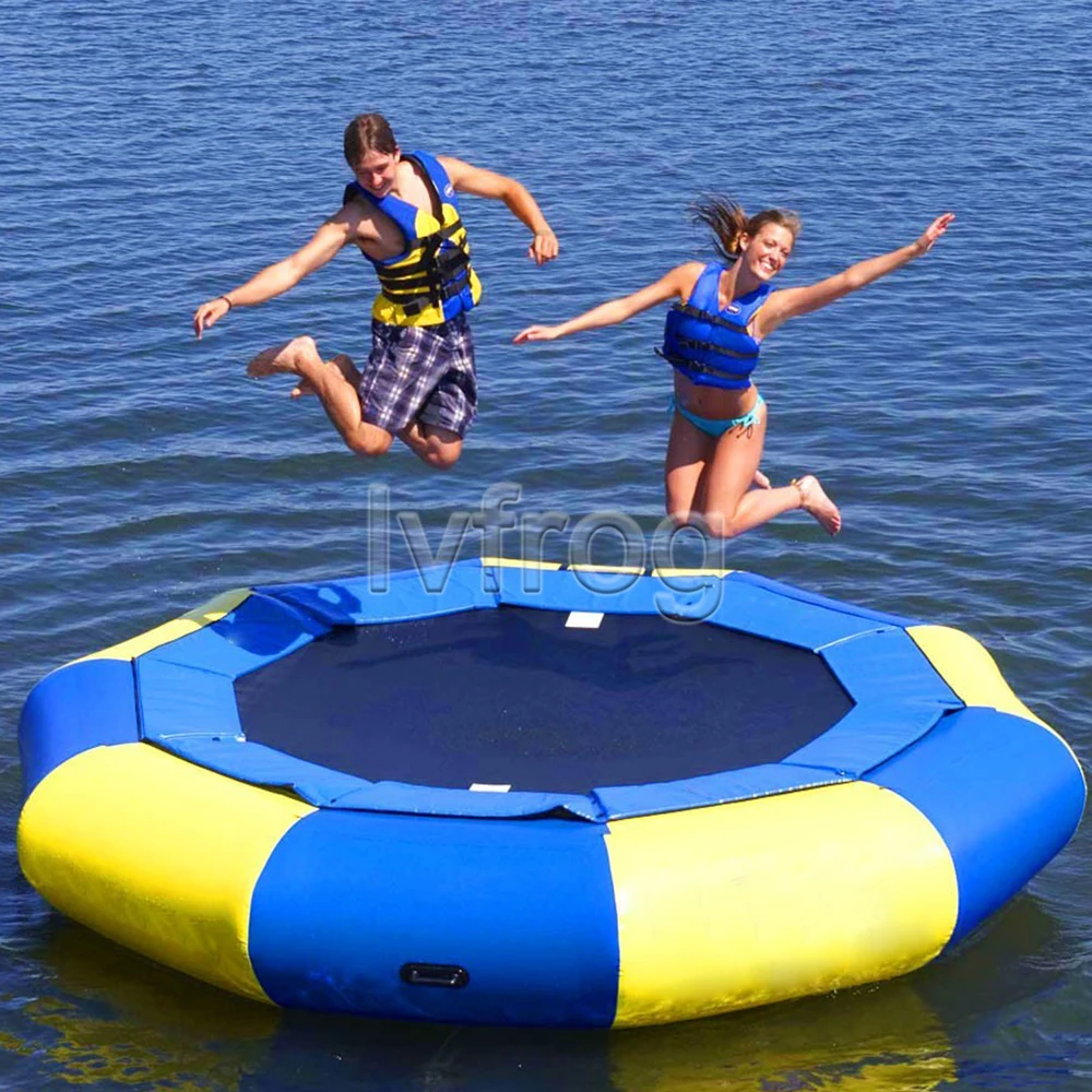 Commercial PVC Inflatable Water Park Trampoline Floating Water Island Games With Blower Includes Repair Kits-Cheap For Sale